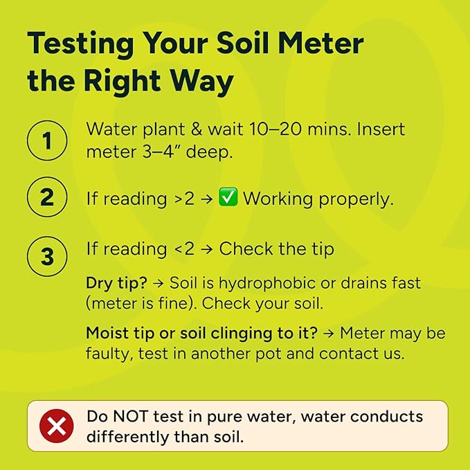 GROWIT Plant Moisture Meter Houseplants - Accurate Plant Water Meter for Indoor Plants Soil Moisture Meter Stocking Stuffers Gift for Mom Dad Adults - No Battery Needed