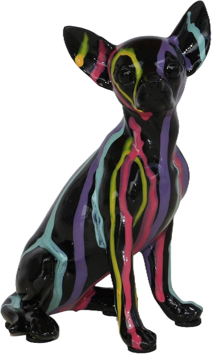 Fluid Chihuahua Statue, Creative Colorful Puppy Home Sculpture Decoration, Suitable for Decorating Bookshelves, Desktops, Kitchens, Living Rooms, and Other Spaces