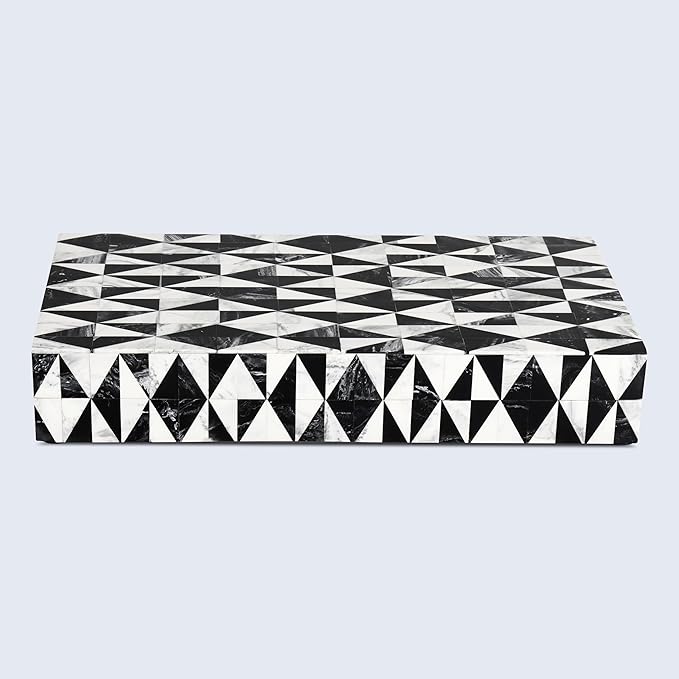 Handicrafts Home Handmade Harlequin Collection Decorative Jewelry Box Organizer – Keepsakes, Trinkets, and Home Decor – Antique Coffee Table Storage, Wedding Memory Box, Farmhouse Style Decor, 12x6x2