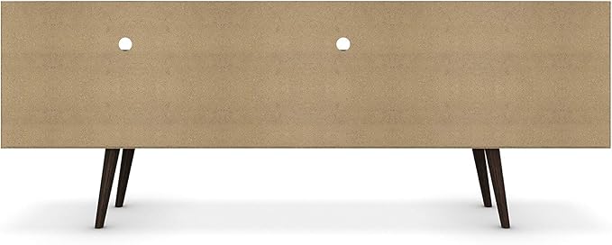 Manhattan Comfort Liberty Collection Mid Century Modern TV Stand With Three Shelves and Two Cabinets With Splayed Legs, Wood, Rustic Brown, Large (202AMC9)