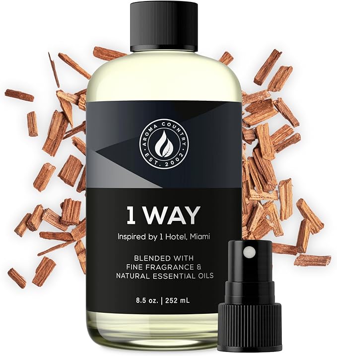 Aroma Country 1 Way Diffuser Oil - Luxury Hotel Santal Fragrance Oil for Diffuser Refill, Sandalwood Home Aroma Diffusers & Room Spray - My Way Premium Aromatherapy Oils & Home Scent (8.5 Fl Oz)