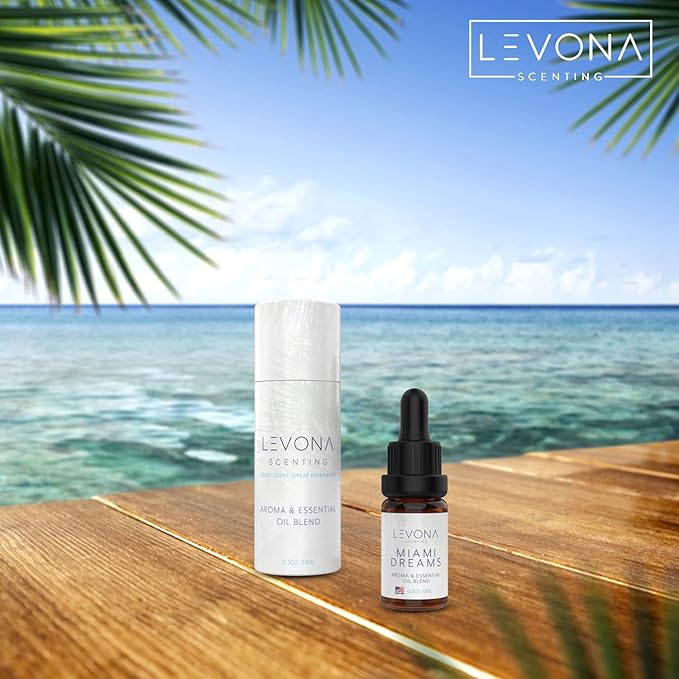 Levona Scent Essential Oils for Diffusers for Home: Miami Dreams Hotel & Home Luxury Scents Fragrance - Aroma Oil with Notes of Bergamot Oil & Pine Essential Oil -10 Ml Scented Oils for Diffuser