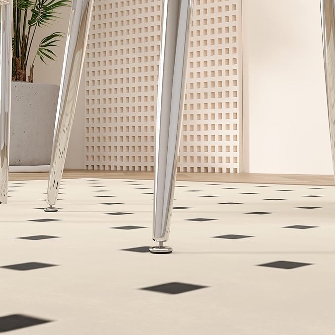 Tempered Glass Dining Table 32 inch Round Kitchen Table with Silver Metal Legs Modern Dinner Table for Dining Room Kitchen Small Space