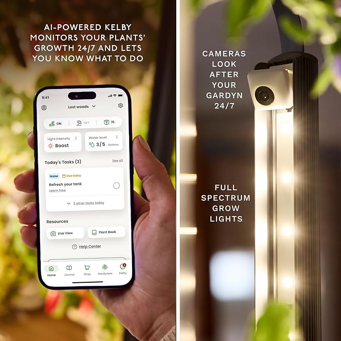 Gardyn Studio Vertical Hydroponics Growing System Kit - 16 Non-GMO Plants, Herbs, Vegetables - Tower Garden - Hydroponic Herb Garden Planter Indoor Kit - Indoor Gardening System with LED Grow Lights