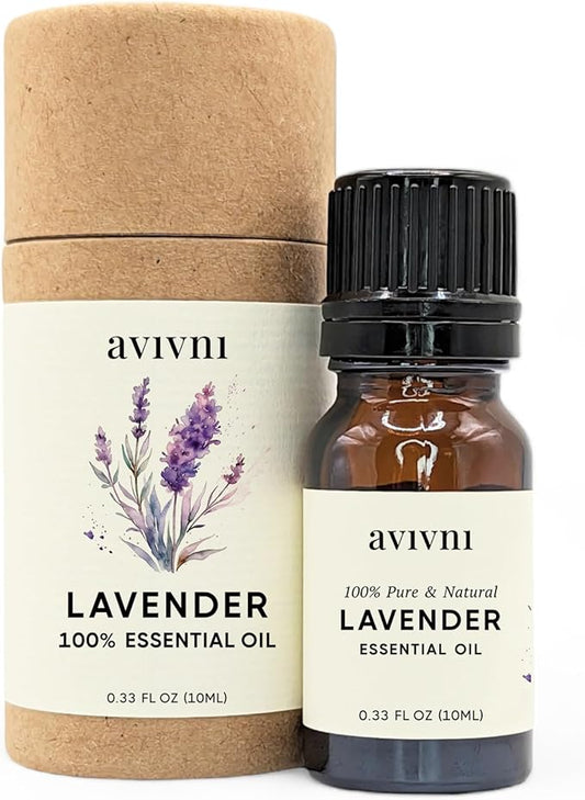 French Lavender Essential Oil - 100% Pure & Natural, Organic, Undiluted for Aromatherapy, Skin, Hair and Diffusers (0.33oz - 10ml)