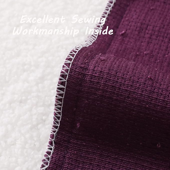 FUTEI Pack of 2 Purple Decorative Throw Pillow Covers 12x20 Inch Soft Cozy Solid Boucle Textured Lumbar Pillow Cases,Modern Home Decor for Couch Bed Living Room