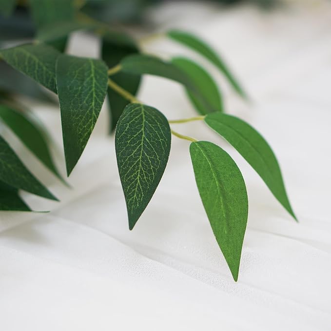 40pcs Italian Ruscus Greenery 68cm Artificial Greenery Stems Leaf Greenery Garland for Wedding Arch Flowers Centerpieces Balloon Arch Home Decor