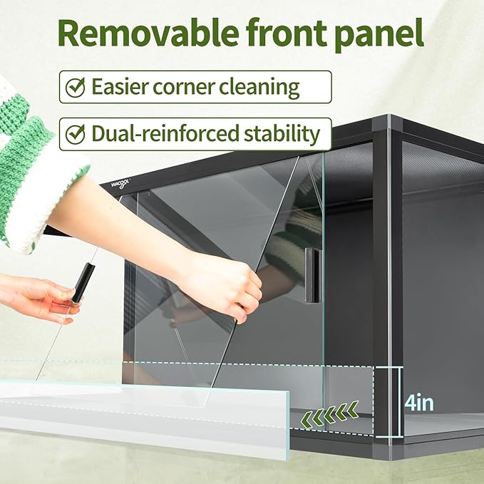 120 Gallon Reptile Tank, Large Terrarium for Bearded Dragons, Snakes, Leopard Geckos, Sliding Door & Top Ventilation, 48" x 24" x 24" Easy-to-Maintain Reptile Enclosure