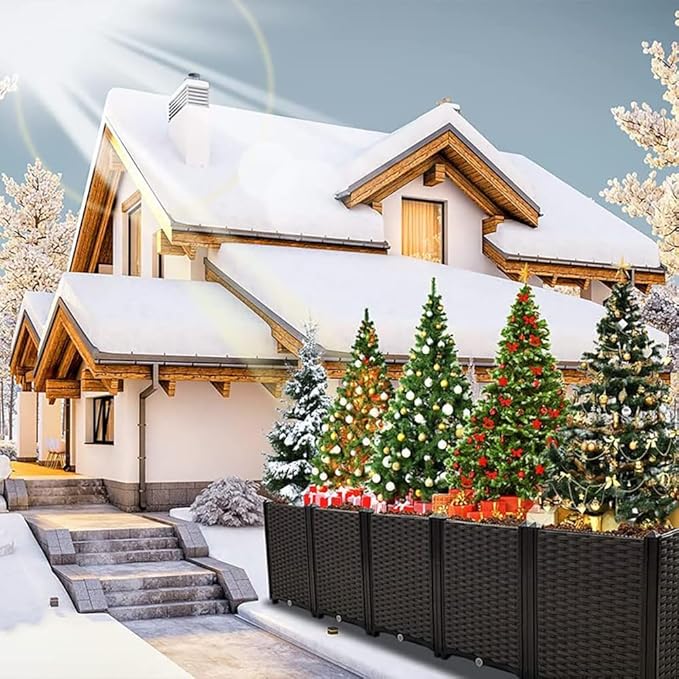 Large Planters for Outdoor Plants Raised Garden Bed Elevated Rectangular Garden Box Kits for Gardening, Vegetables, Flowers and Herbs in Backyard Patio Balcony