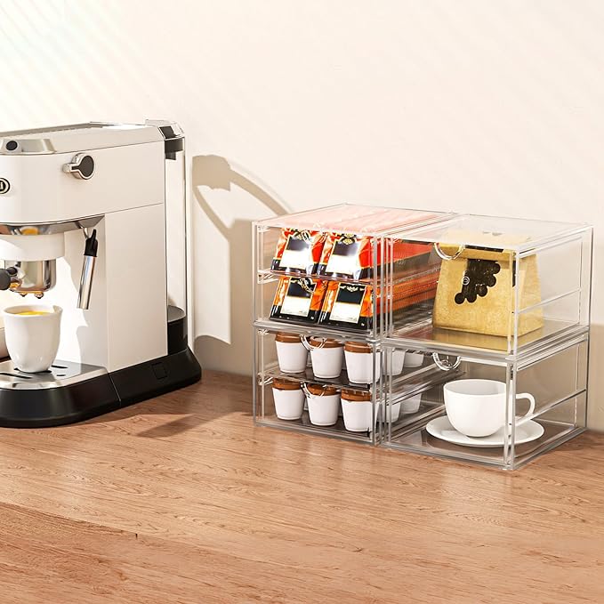 Versatile Acrylic Makeup Organizer, Drawer Organizer - Transparent Desktop Storage for Cosmetics, Office Supplies & More - Clear Organizer for Home & Office Use