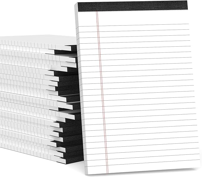24 Pack Small Legal Pads 5x8 White Note Pads 5x8 College Ruled Paper Tablets for Office 80 GSM Paper Pads Narrow Ruled Legal Pad White Small Notepad 30 Sheets Writing Pad Lined Notepads for Office