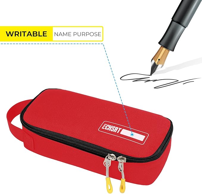 ECHSRT Large Pencil Case, Aesthetic Pen Pouch with Big Capacity, Minimalist Portable Stationery Bag with Handle for Office Organizer Aesthetic Pencil Cases