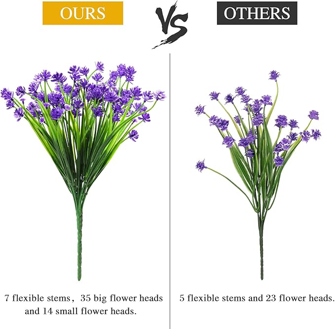 AmyHomie 20 Bundles Artificial Flowers for Outdoor Outside Spring Summer Decoration UV Resistant Faux Flowers No Fade Fake Plastic Plants Garden Porch Window Box Decorating