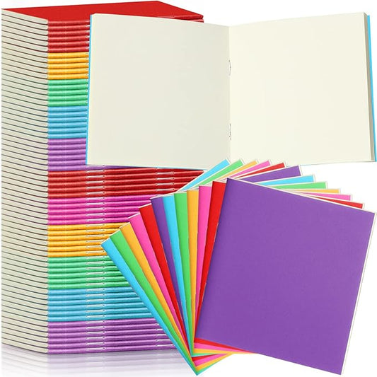 Thenshop 150 Pack Mini Notebooks Bulk Small Notepad Unlined Journals Pocket Blank Sketchbooks Kids Students Gifts Back to School Supplies 4 x 4 Inch 24 Sheets(Multicolor)