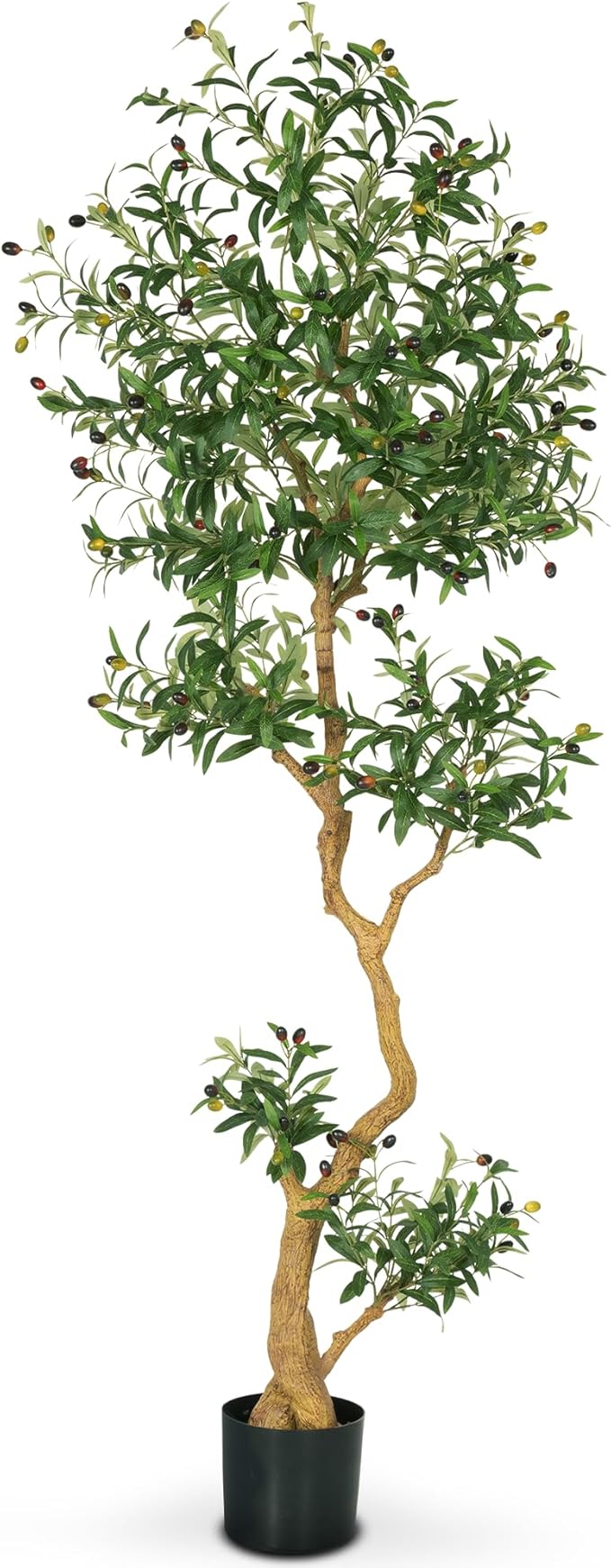 Olive Tree 6.8 Feet – Artificial Plants Indoor, Faux Olive Tree and Pot, Fake Tree for Home Decor, Faux Trees Indoor for Living Room, Office, Bedroom – Tall Artificial Trees for Home, Designer Tree