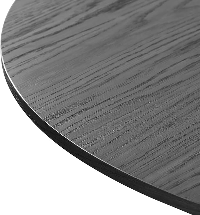 Casaphoria 52" Dining Table, Wicker Base Modern Kitchen Table for 4-6, Farmhouse Style with Round Top & Wicker Base, Easy Assembly for Living Room, Kitchen, Black