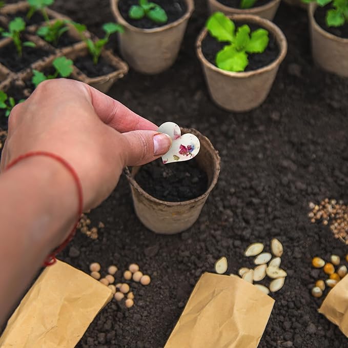 Large Pink Heart Plantable Seed Paper – 50 Count Wildflower Favors for Weddings, Bridal & Baby Showers, Birthdays, Memorials, Nature-Friendly Garden Gifts & Keepsakes