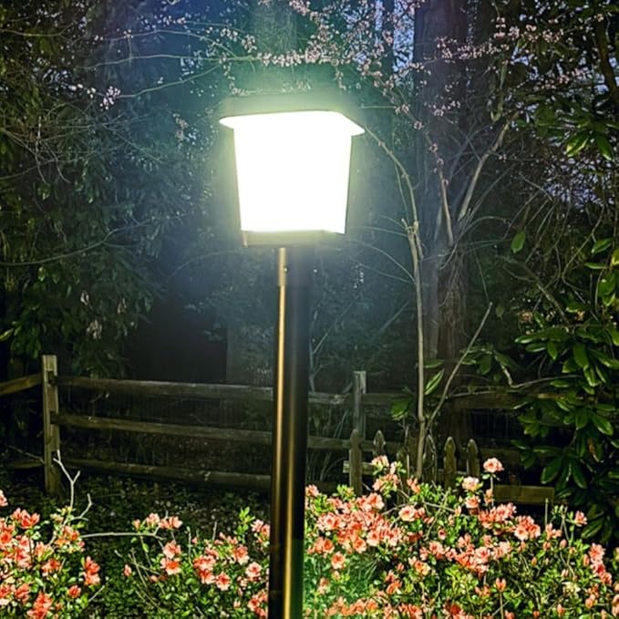 Gama Sonic Halo Outdoor Solar Post Light – 300 Lumen Dual-Color LED Fixture for 3-Inch Poles, (315i90012)