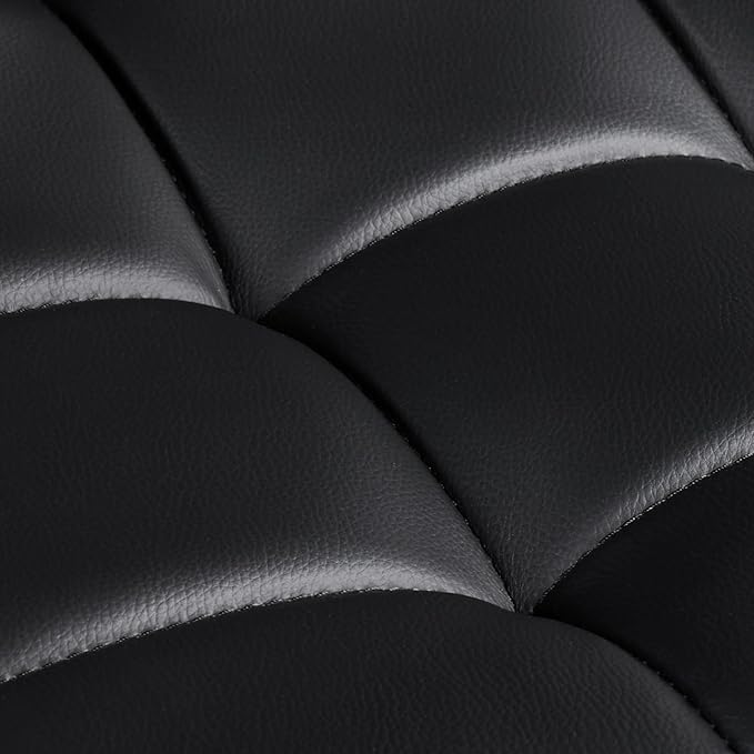 Yaheetech Bar Stools Set of 3, PU Leather Adjustable Barstools with Armrest, Counter Height Stool Chairs with Thickened Seat Cushion for Kitchen Island, Black