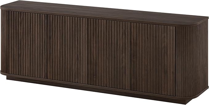 Henn&Hart Rectangular TV Stand for TV's up to 75" in Warm Brown, for Home, Living Room, Bedroom, Entertainment Room, Office