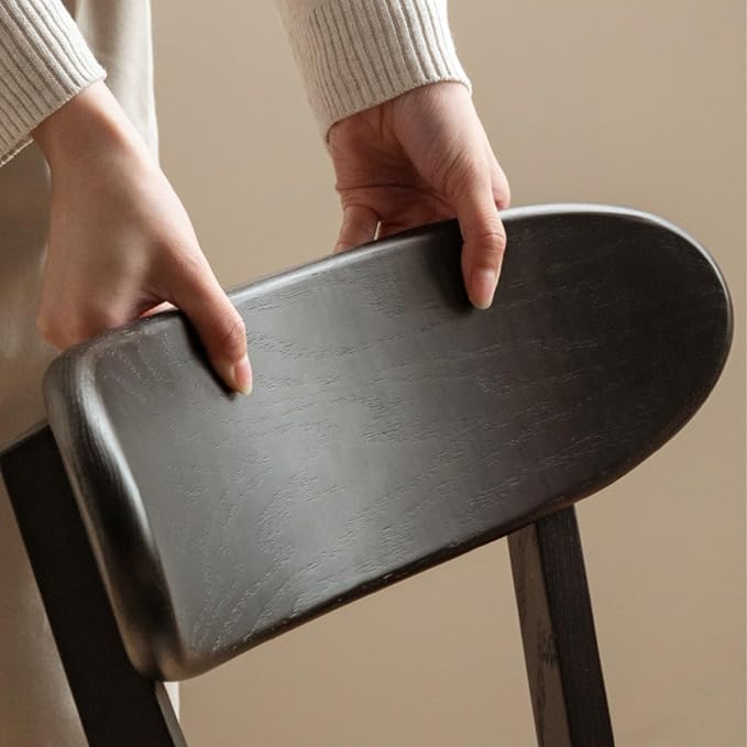 100% Solid Oak Wood Dining Room Chairs - Practical Kitchen Chairs - Wood Chair for Dining Room, Kitchen (1, Black)