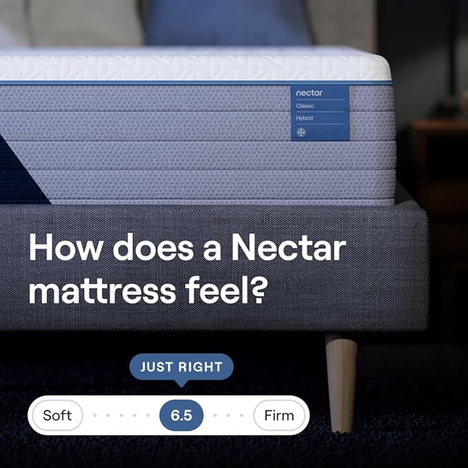 Nectar Classic Hybrid 12” King Mattress - Medium Firm - Memory Foam & Innerspring Coils - Cooling Top Layer - Pressure-Relief - Mattress in a Box - 365-Night Trial & Forever Warranty