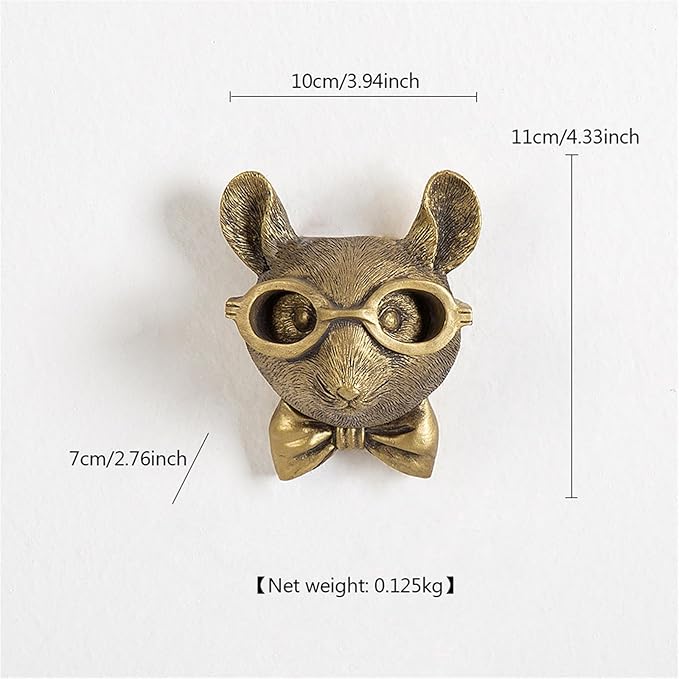 GUASDIE Animal Wall Decor: Faux Deer Head Mount, Resin Animal Head Wall Hanging for Living Room, Bedroom, Bathroom, Kitchen, Unique Art, Sculptures Home Decor, Gift, Rat