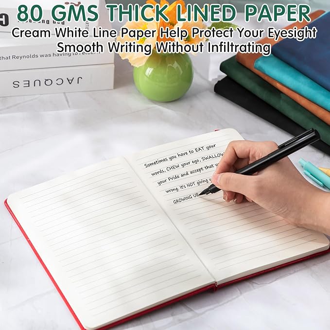 24 Pack Leather Notebook Journals Bulk 5.7" x 8.3" Harder Cover A5 Journals for Writing Men Women Leather Travel Notebooks Daily Gifts for Office School (Multicolored)