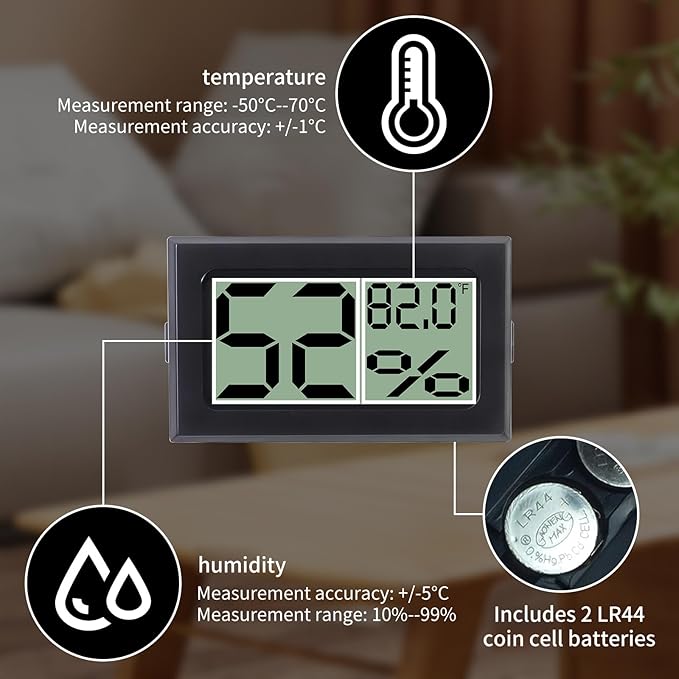Acrylic Tarantula Enclosure, Reptile Terrarium Breeding Tank w/Temperature Hygrometer,Habitat Reptiles Feeding Box Isopod Terrarium Cage for Insect Lizard Home Office (Reptile-Tank-L(No Tray))