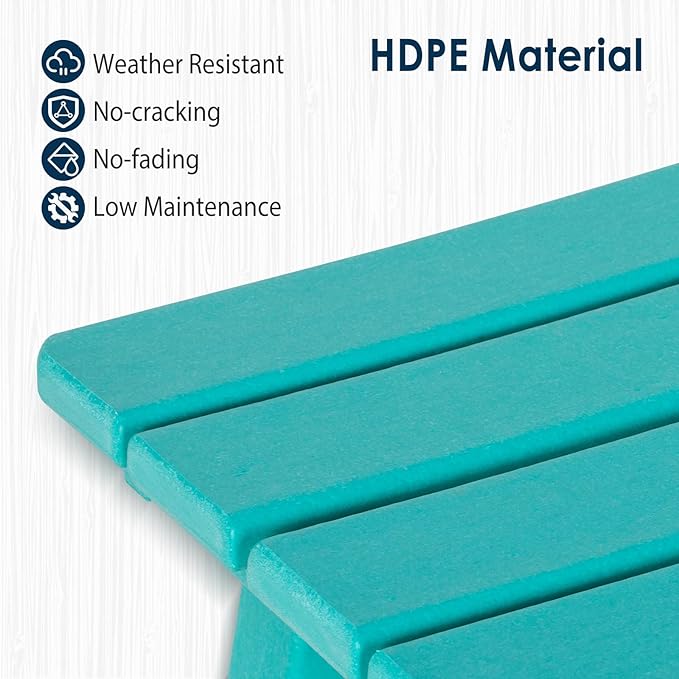 nalone 24 Inch Outdoor Bar Stools Set of 2, HDPE Bar Chairs with Footrest, Weather Resistant Barstools Outside Counter Height Stools for Patio, Balcony (Aruba, 24'' Barstools Set of 2)