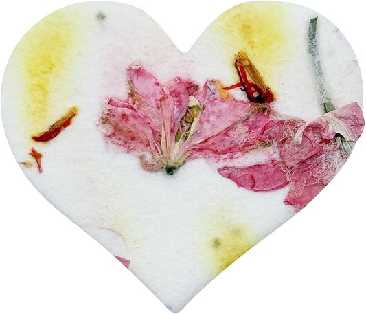 Small Pink and Yellow Heart Plantable Seed Paper – 50 Count Wildflower Favors for Weddings, Bridal & Baby Showers, Birthdays, Memorials, Nature-Friendly Garden Gifts & Keepsakes