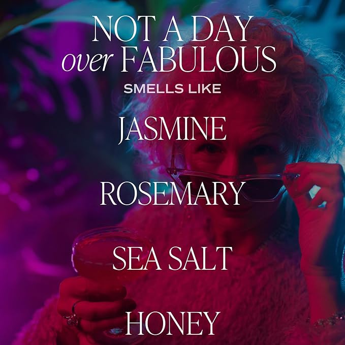 Sweet Water Decor Not A Day Over Fabulous Candle | Jasmine, Rosemary, Sea Salt, and Honey Scented Spring Soy Candles for Home | 9oz Clear Jar + Gold Lid, 40+ Hour Burn Time, Made in The USA