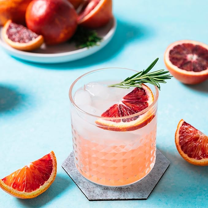 A&A Wonders Premium Felt Coasters for Drink, Two-Tone Reversible, Absorbent Felt Protects Furniture, Table, Anti Slip, Suitable for Drinks & All Table Types (Light Gray/Dark Gray, Hexagon 18 Pack)