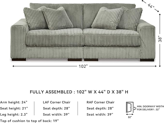 Signature Design by Ashley Lindyn Contemporary 2-Piece Sofa with Reversible Cushions, Gray