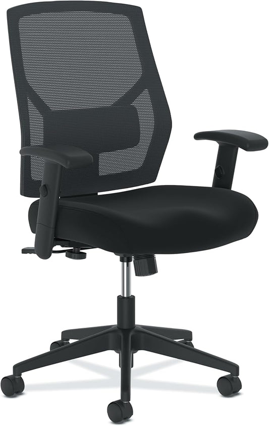 HON Crio Ergonomic Office Chair, High Back Task Chair with Adjustable Arms, Lumbar Support, 360 Swivel, Center-Tilt Recline, for Desks, Computers, Home Office, Black