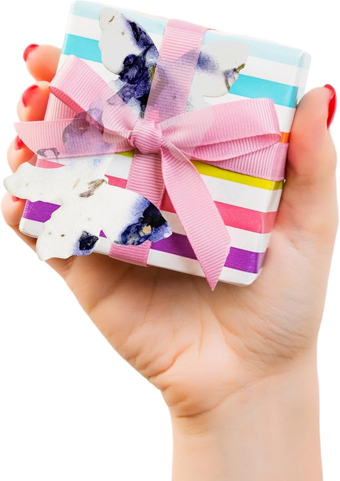 50 pcs Small Seed Paper – Purple Plantable Wildflower Butterflies for Bridal Shower, Wedding Gift, Birthday, Mother's Day & Other Milestone Celebrations