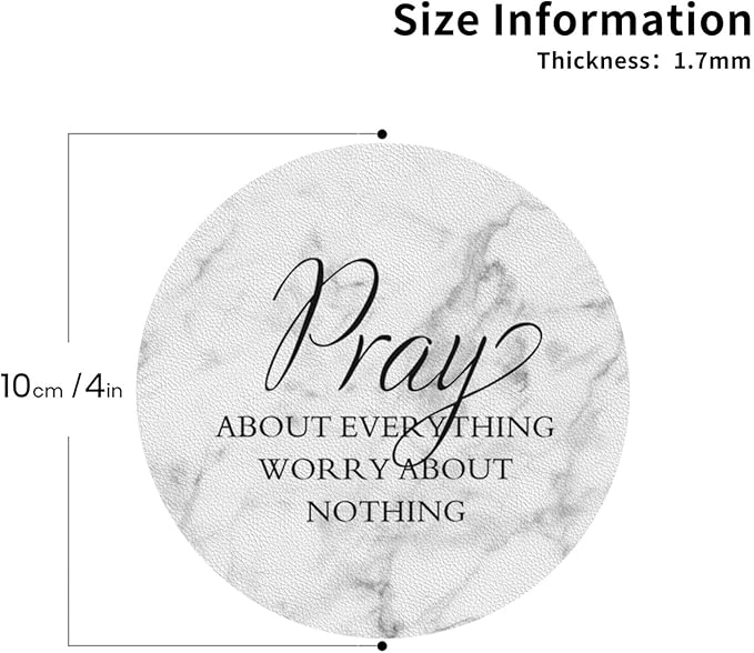 Marble Grey Christian Bible Verses Coasters Set of 6 Coasters for Drinks Absorbent Double-Sided Leather PVC Coaster for Tabletop Protection Coffee Table Decor Ideal for Home Decor House Warming Gifts