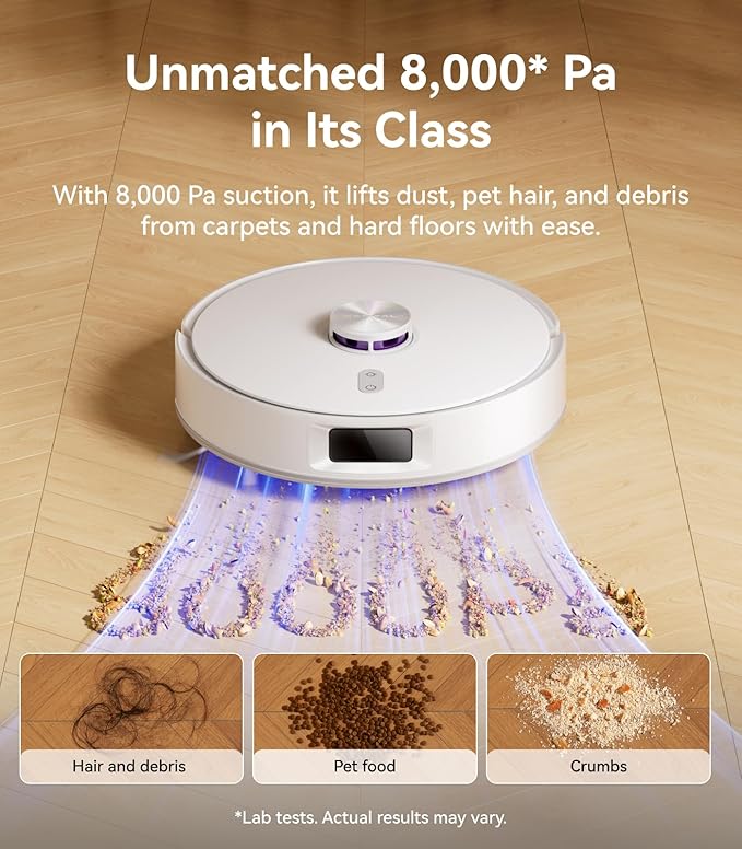 NARWAL Freo S Robot Vacuum and Mop Combo, 8000Pa Suction, 180 Days Hands Free, Self-Emptying Base, LDS Navigation, Obstacle Avoidance, Robot Vacuum Cleaner for Pet Hair & Hard Floors