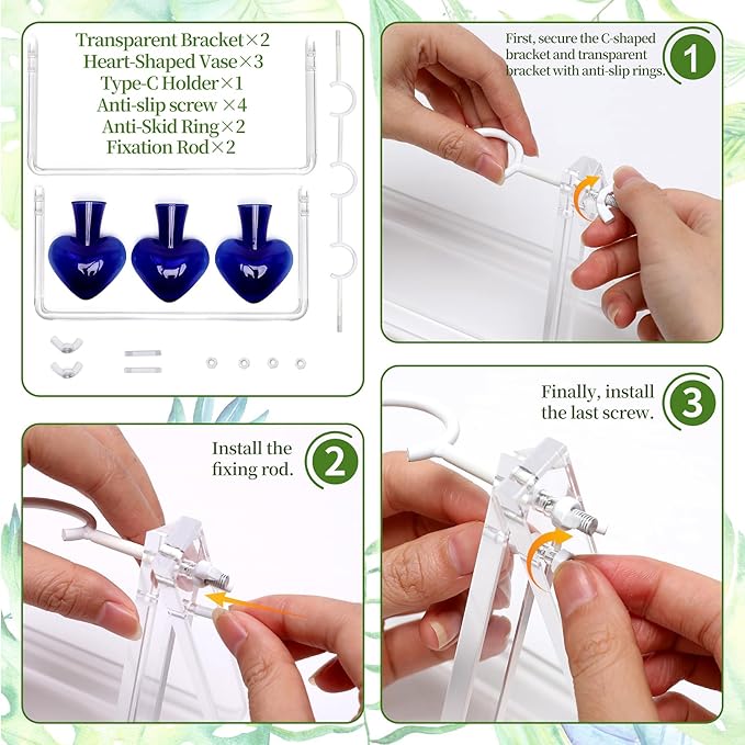 Clear Plant Terrarium Propagation Stations with Acrylic Stand Birthday Gifts for Women Office Home Decor