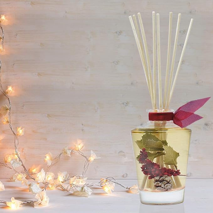 LOVSPA Reed Diffuser Set, Holiday Red Currant & Woods Scented Oil Diffuser with Sticks, Home Fragrance Accessories for Bathroom Shelf Decor, Aroma Diffusers for Home or Office Desk, USA Made