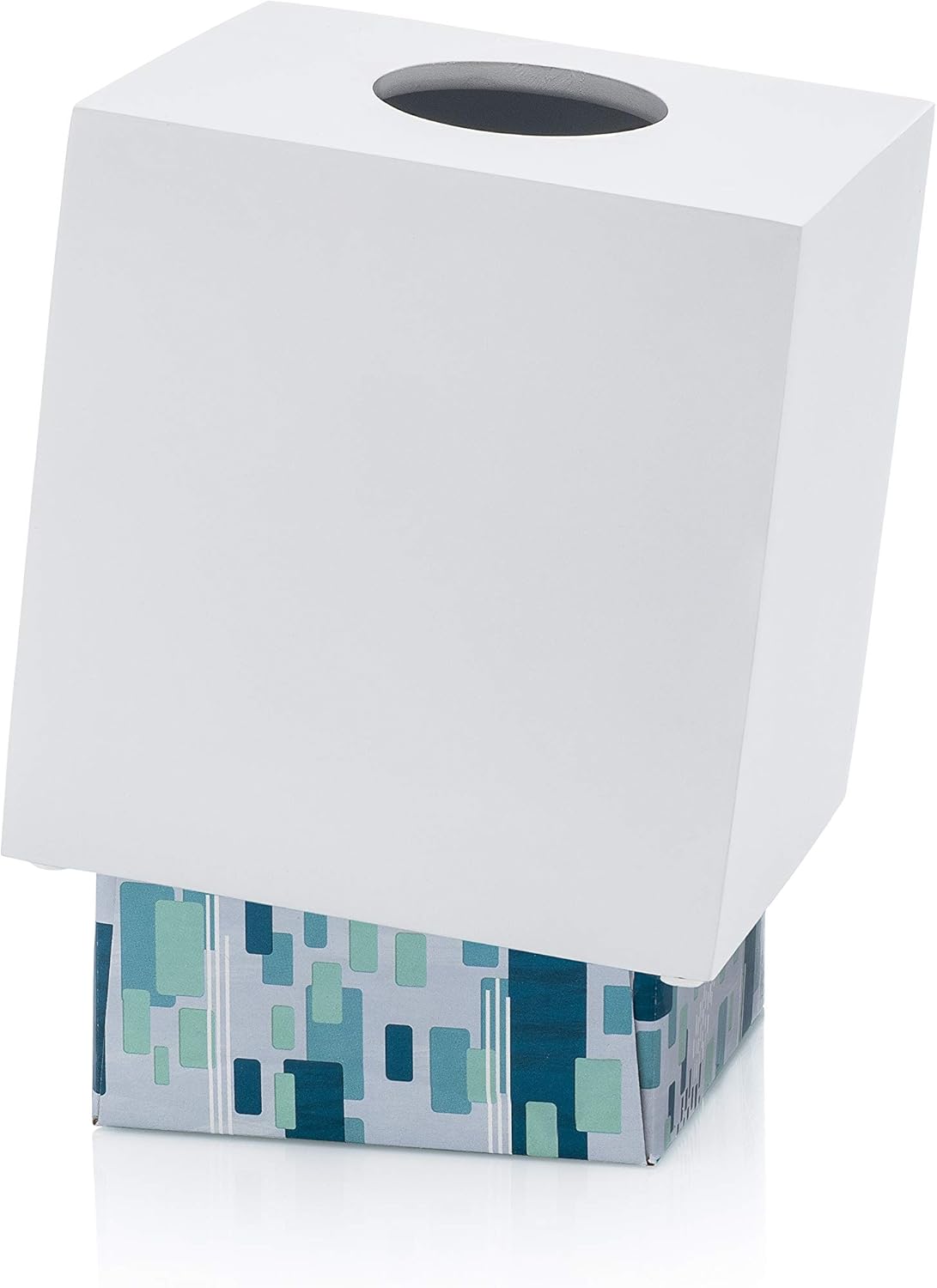 Essentra Home Matte White Square Tissue Box Cover