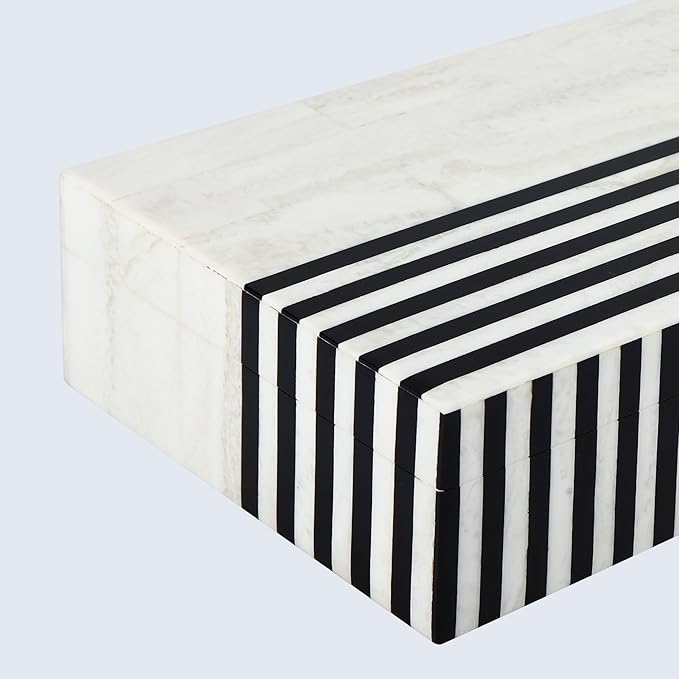 Handicrafts Home Handmade Mono Collection Decorative Jewelry Box Organizer – Keepsakes, Trinkets, and Home Decor – Antique Coffee Table Storage, Memory Box, Farmhouse Style Decor Lead, 10x6x2.5