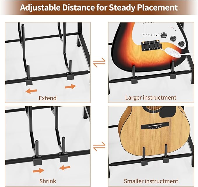 End Table with Guitar Stand,Record Player Stand,Vinyl Records Storage,2-Tier Guitar Stand for Acoustic, Electric Guitar,Bass,Turntable Stand Side Table for Music Room Studio Living Room-Black