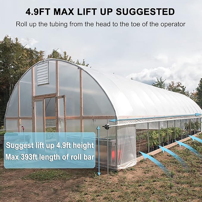 UYGALAXY Greenhouse Sidewall Manual Film Roll up Hand Crank Winch for Greenhouse Ventilation ﻿Agricultural