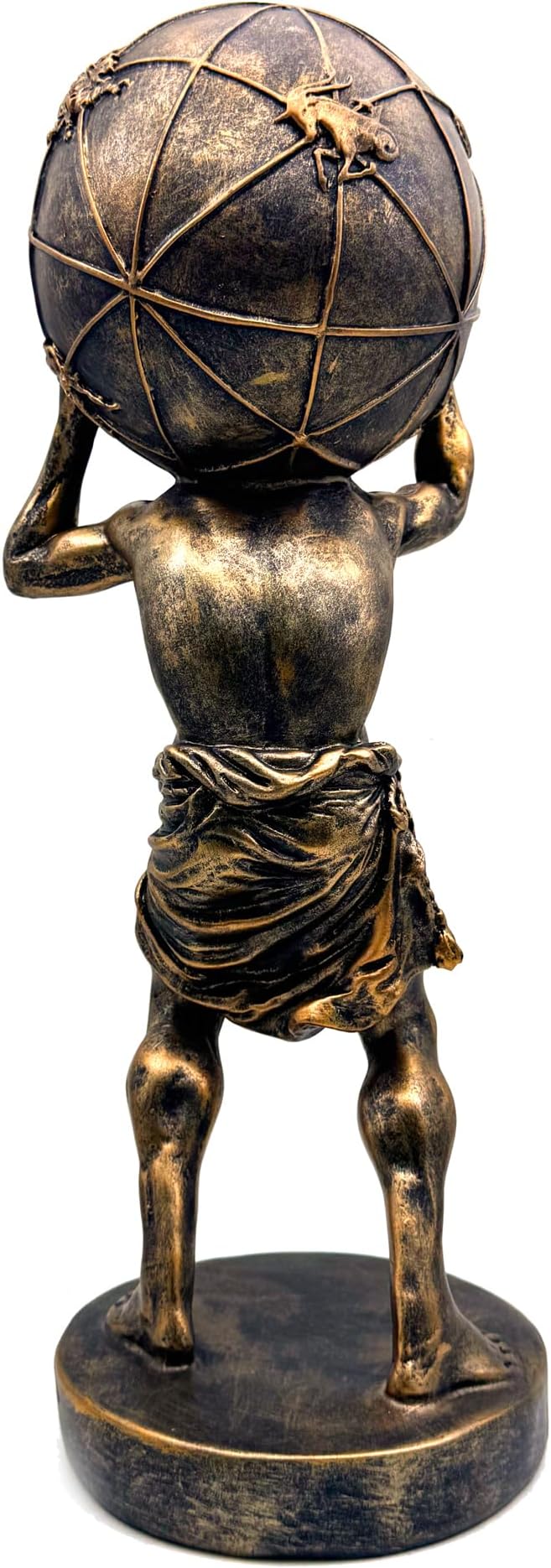 Bronze Greek Atlas Holding World Statue Large Sculpture Figurine Home Office Living Room Desktop Display Decor Decorative Decoration 16.5 Inch