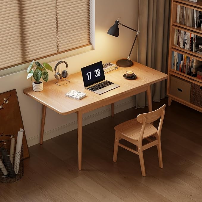 Solid Wood Extendable Dining Table for 4-8 People with Seamless Extension from 47.2 to 63 Inches, Easy Assembly, Expandable Tables for Small Spaces, Dining Room, Kitchen, Living Room, Natural