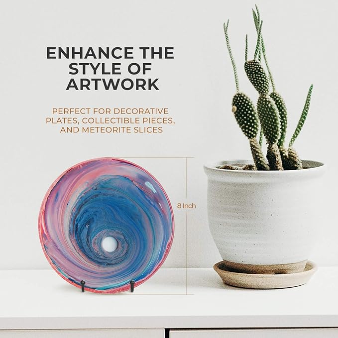 TR-LIFE Plate Stands for Display - 3 Inch Plate Holder Display Stand + Metal Frame Holder Stand for Picture, Decorative Plate, Book, Photo Easel (2 Pack)