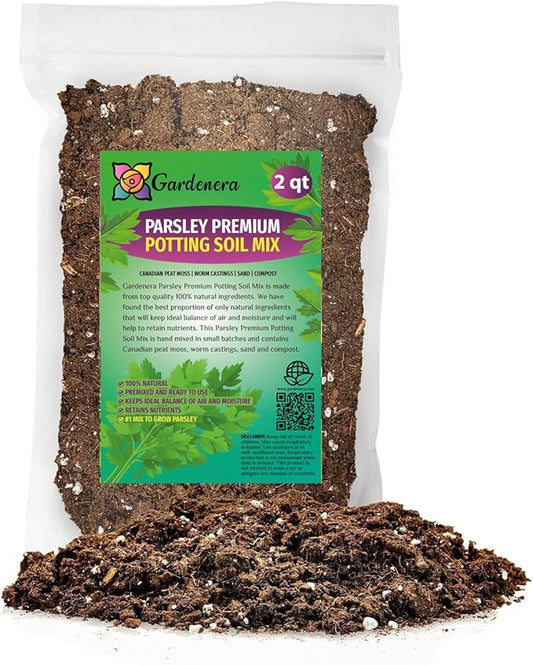 Parsley Plant Potting Soil - Enhance Flavor and Health with Professional Grade Nutrient-Rich Mix - 2 Quart
