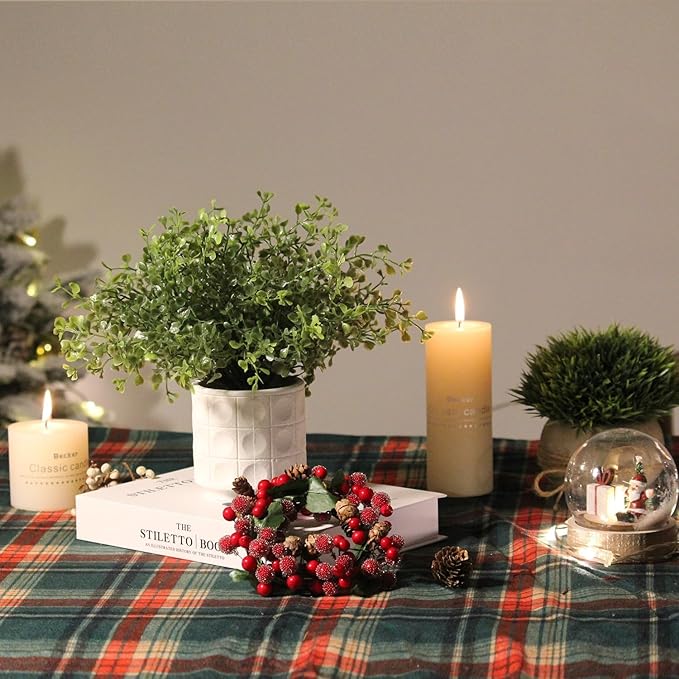 4 Pack Small Fake Plants, Artificial Plants Indoor for Home Decor, Mini Fake Plant Set Greenery for Shelf Kitchen Bathroom Farmhouse Office Room Decor