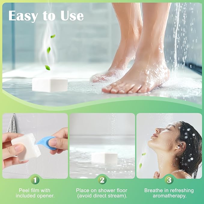 Eucalyptus Mint Shower Steamers Aromatherapy 18 Pack - Includes Easy Opener, Eucalyptus for Shower, Stocking Stuffers, Christmas Gifts & Birthday Gifts for Women, White Elephant Gifts for Adults